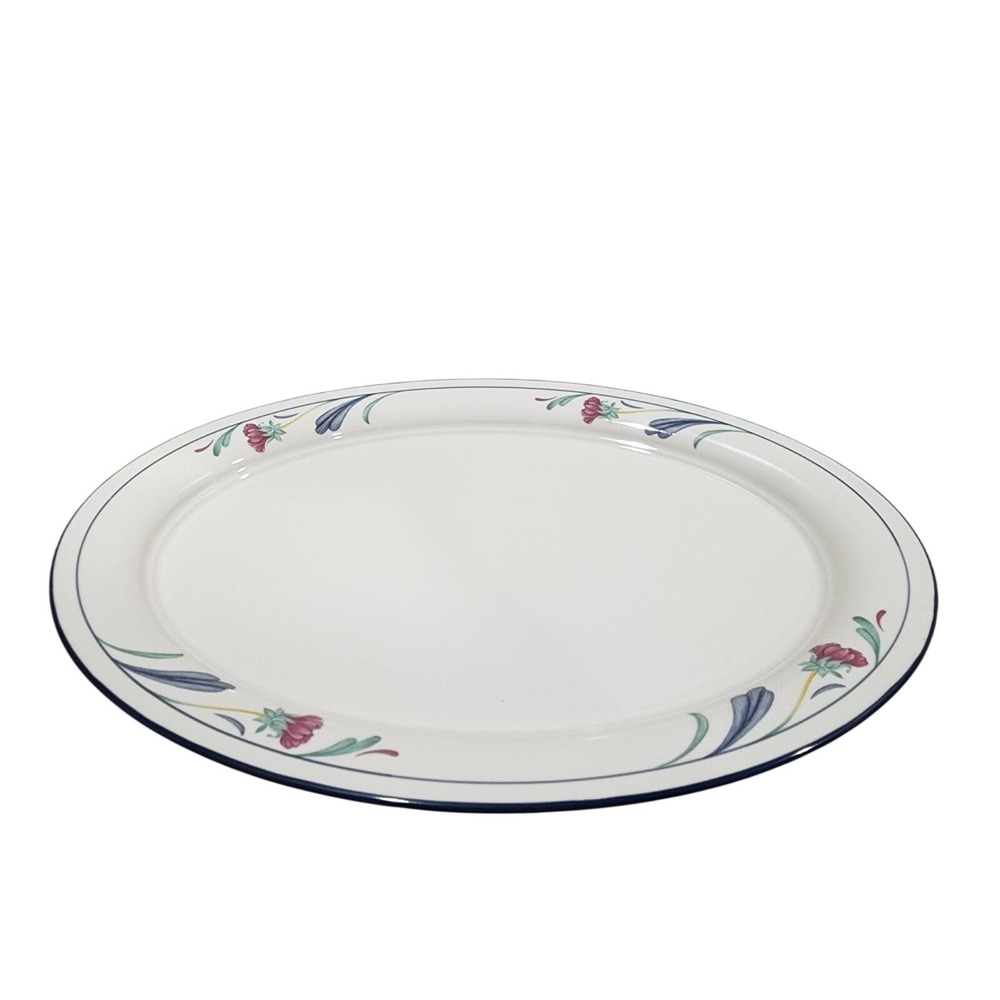 Lenox Poppies On Blue Chinastone 12.5" Round Chop Plate Serving Platter Floral